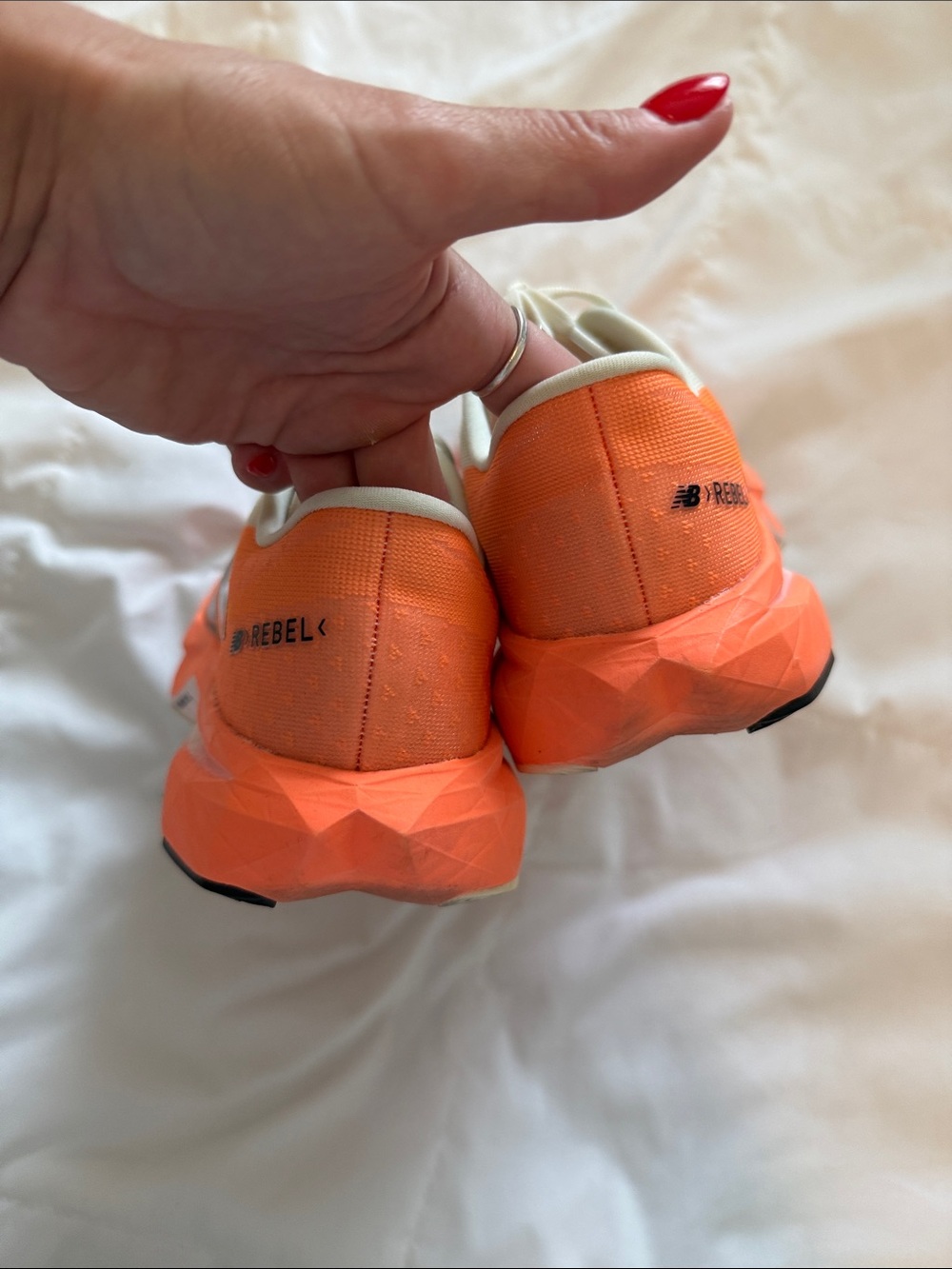 New Balance women’s Orange, White & Black FuelCell Trainers - Picture 4 of 4